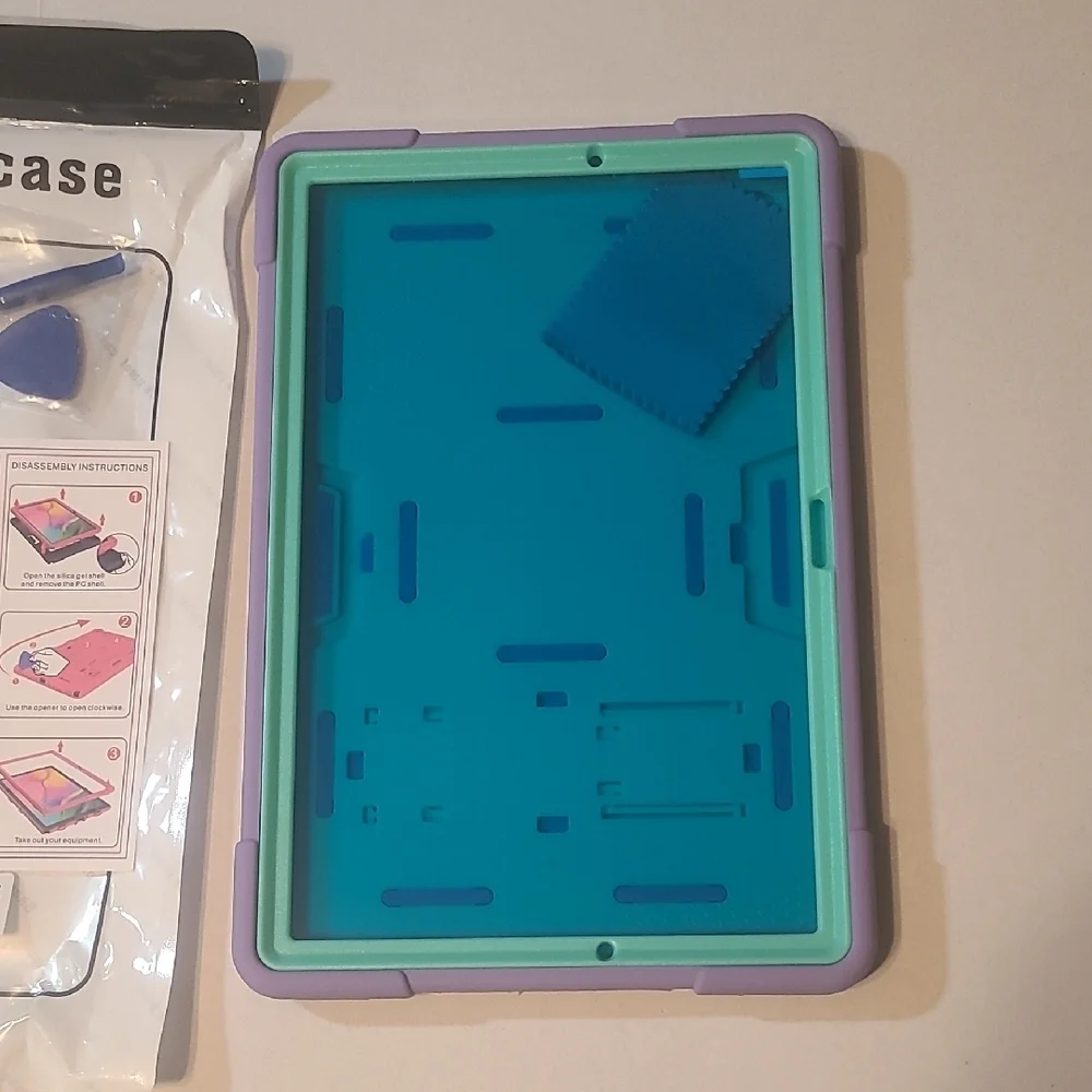 Purple and Teal For Samsung A8 10.5 Tablet Case With Kickstand NWOT